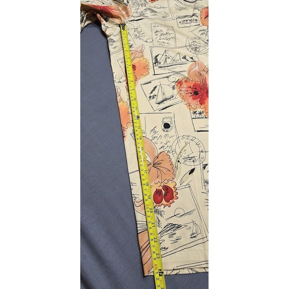 Hearts Of All Over Vintage Postcard Print Women Capri Pants Sz 12 Side Waist Zip - Picture 8 of 9